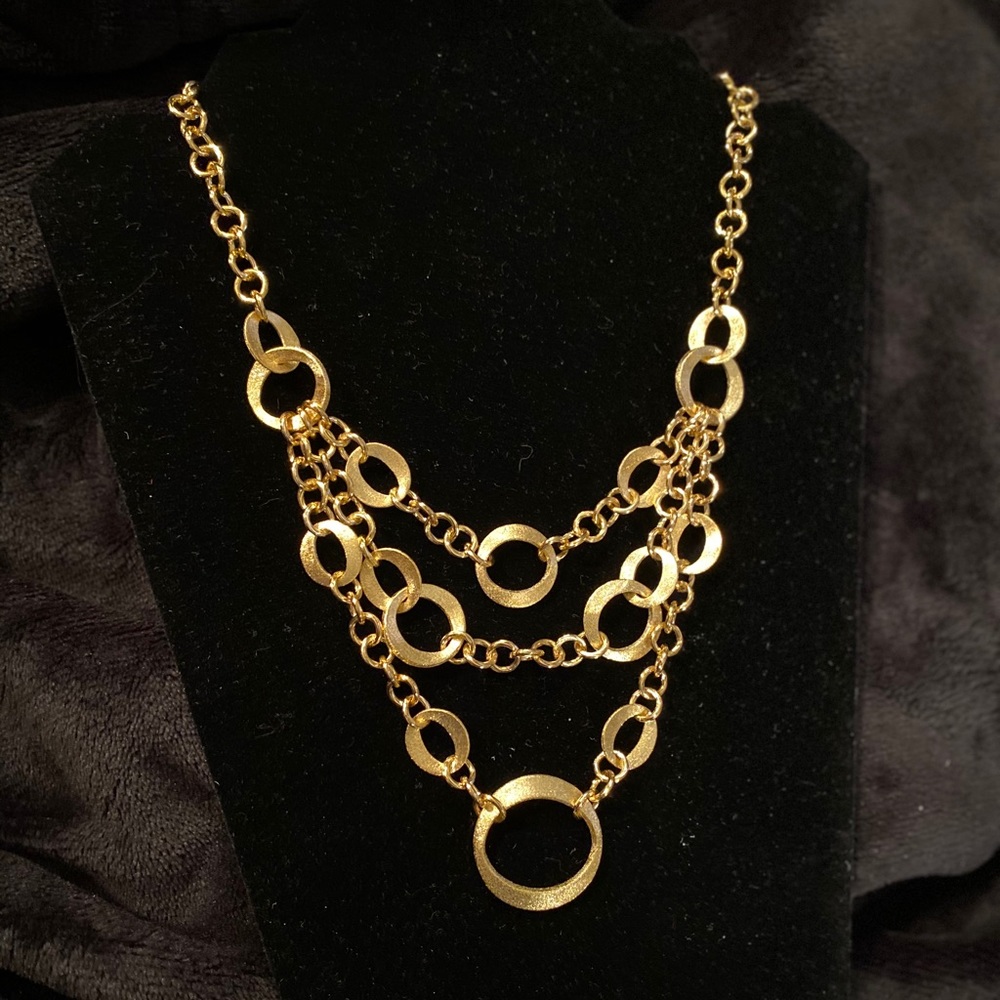 Rivka Friedman gold 3 strand necklace
